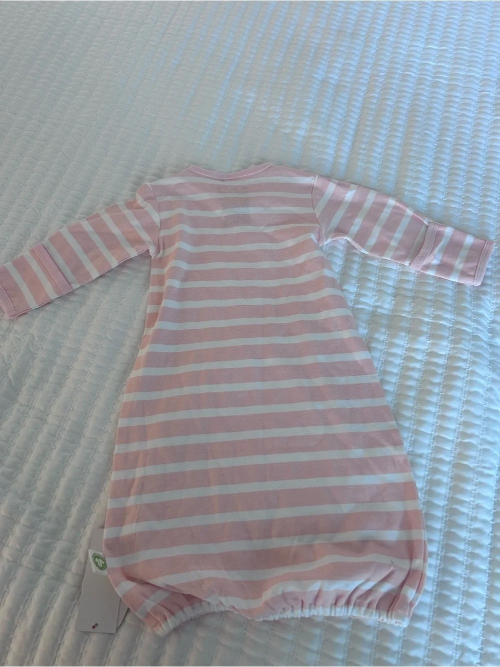 Pink and White Striped Kids Pajama Gown. Size 6-12M